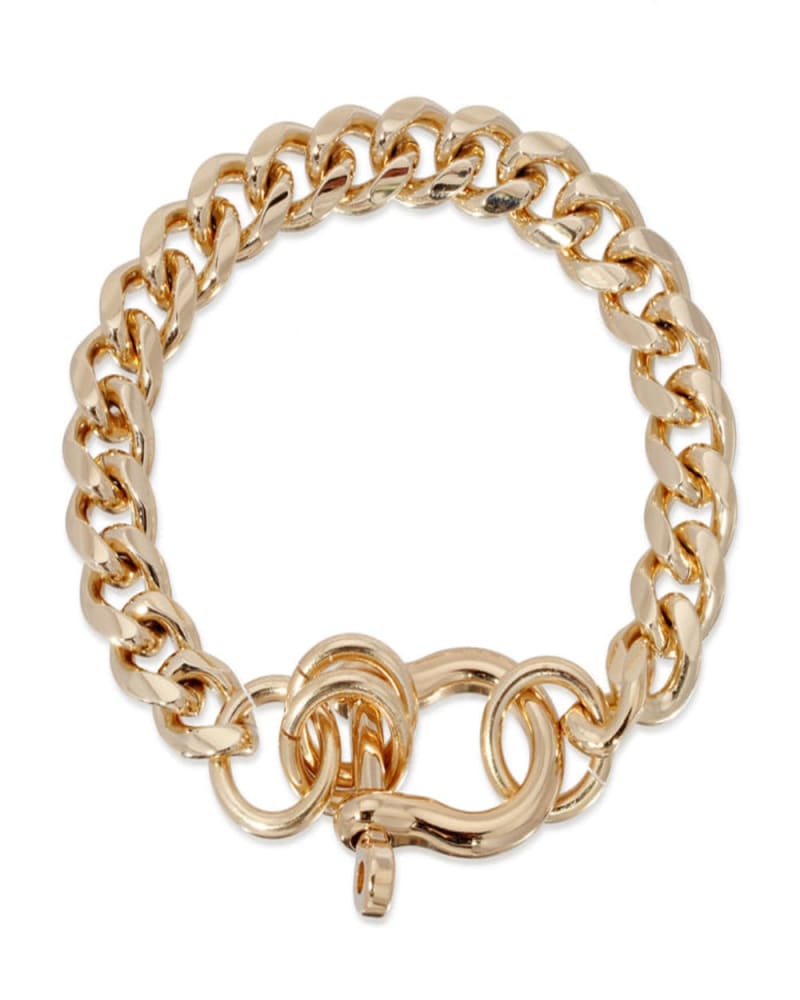 Front of a size 7" Anouk Bracelet 7" Gold in Gold by Eklexic. | dia_product_style_image_id:285851